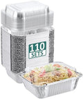 NEEBAKE 110 Pack 5x4 Disposable Small Aluminum Pans with Dome Lids