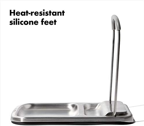 OXO Good Grips Stainless Steel Spoon Rest with Lid Holder