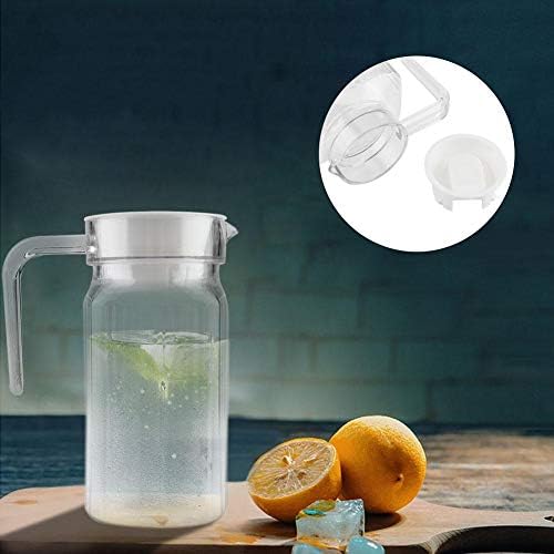 Fdit Acrylic Transparent Bottle Striped Water Ice Cold Jug with Lid