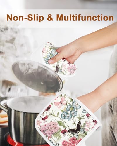 Swooflia 100% Cotton Pot Holders, 2 Pack Set
