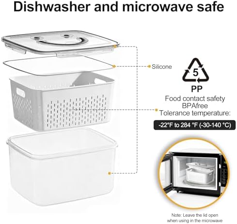 YudouTech 4 PCS Fruit Storage Containers with Removable Colander