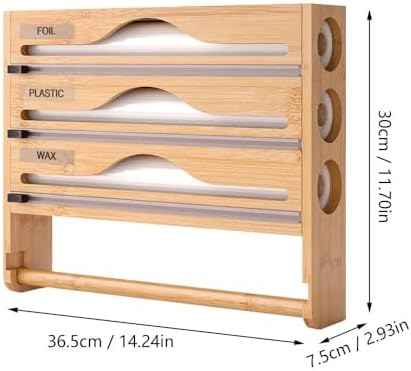 Cling Film and Foil Dispenser - Wall-Mounted Foil Cutters Organizer