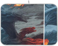 OTVEE Mystic Dragon Fire Ice Encounter Dish Drying Mat for Kitchen