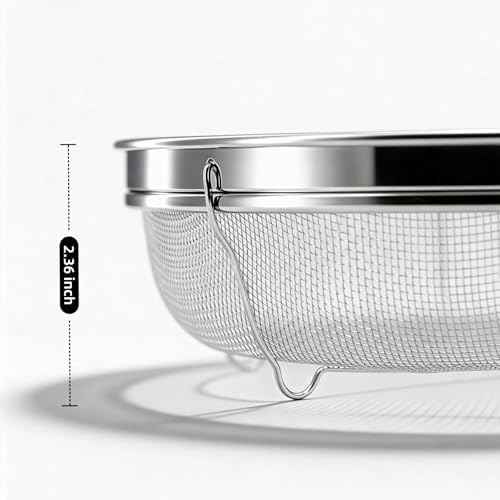 Fine Mesh Strainer for Kitchen, Stainless Steel Colander Bowl for