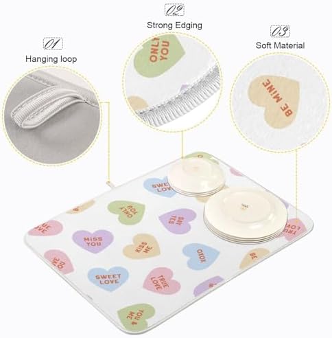 OTVEE Dish Drying Mat for Kitchen Counter Absorbent Heat Resistant