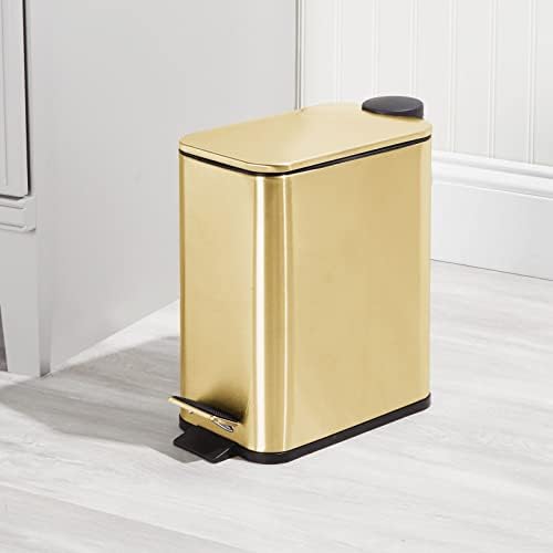 mDesign 1.3 Gallon Slim Metal Trash Can