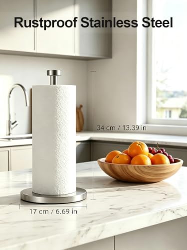 VEHHE Countertop Paper Towel Holder, Weighted Base, 4 Suction Cups