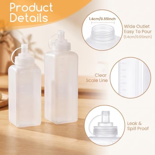 2Pcs Large Squeeze Bottle 27 Oz & 34 Oz Salad Dressing Container Wide