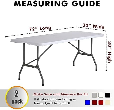 Black Tablecloths For 6 ft Rectangle Table With Open Back for Vendor