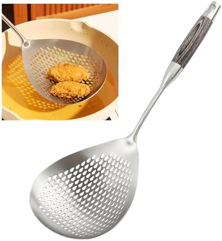 304 Stainless Steel Skimmer Slotted Spoon, Spider Strainer Skimmer