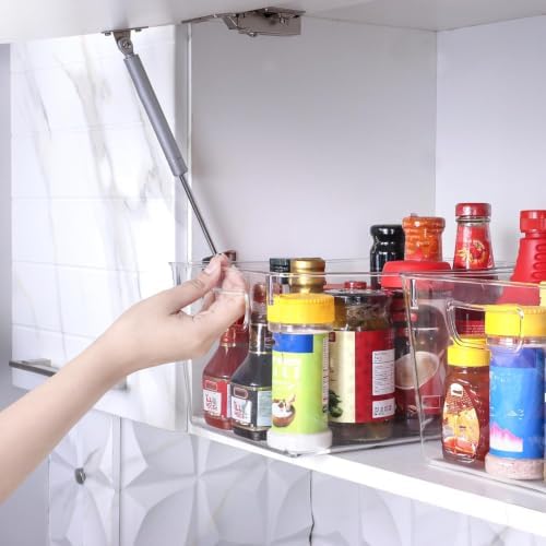 Utopia Kitchen Pantry Storage Bins, 6 Pack, Large, Clear