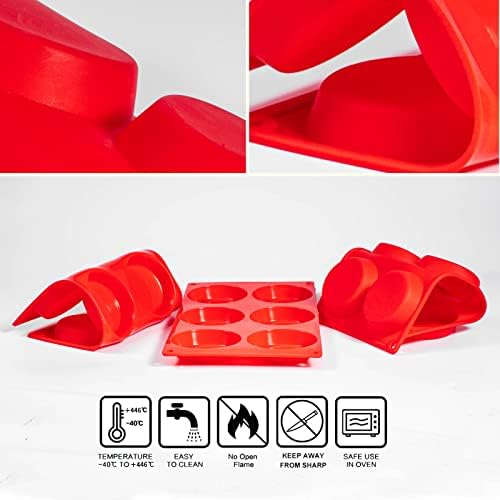 Silicone Muffin Top Pans, 2 Pack Non-stick 3" Whoopie Pie Baking Pan