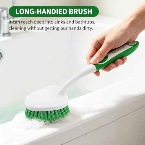 Scrub Brush Set, 4 Pack, Green