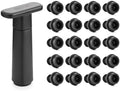 WOTOR Wine Saver Vacuum Pump with 20 Stoppers, Wine Preserver, Black