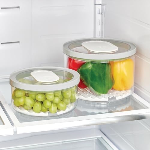 iDesign Small and Large Round Fridge Produce Bins with Removable
