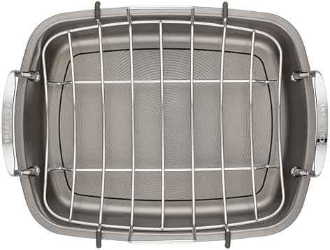 Circulon Total Bakeware Nonstick Roaster, Roasting Pan with Rack, 17-Inch x 13-Inch, Gray