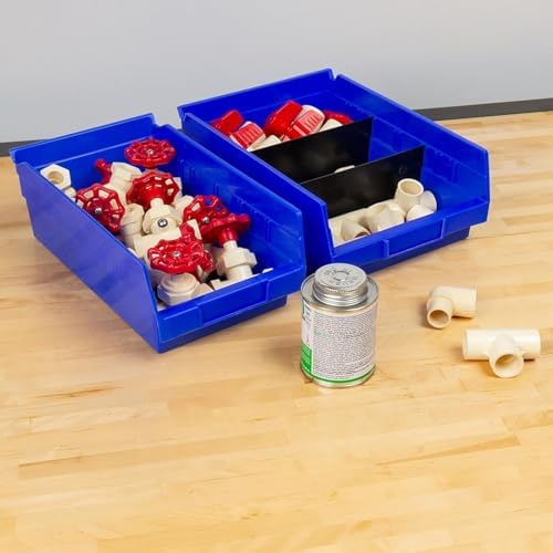 Akro-Mils 30150 Shelf Bins, 12"x8"x4", Blue, 12-Pack