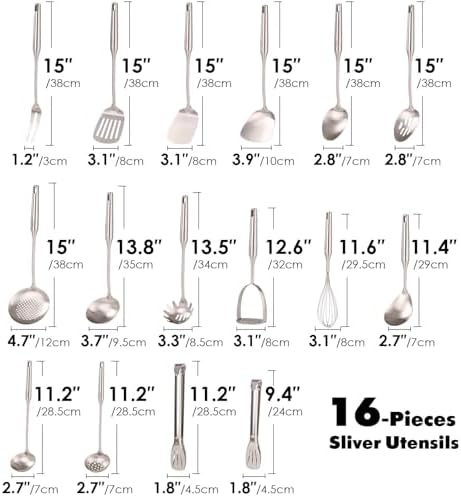 Small and Large Stainless Steel Cooking Spoon Set