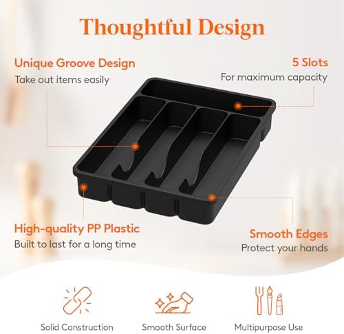 Lifewit Silverware Drawer Organizer Tray, Cutlery Storage for Kitchen