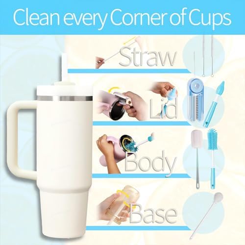 Bottle Cleaner Brush Set - 8 Pack Multipurpose Bottle Brushes for