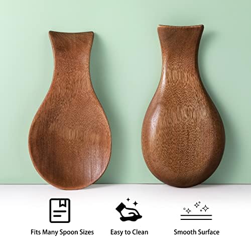 Patelai Acacia Wood Spoon Rest for Kitchen Stove Top Utensils,Brown