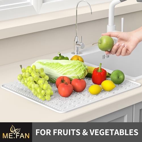 ME.FAN Silicone Dish Drying Mat for Kitchen Counter, Dish Drying Pad