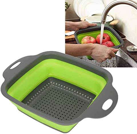Collapsible Colander Set, Silicone Kitchen Strainer Set, Colander for