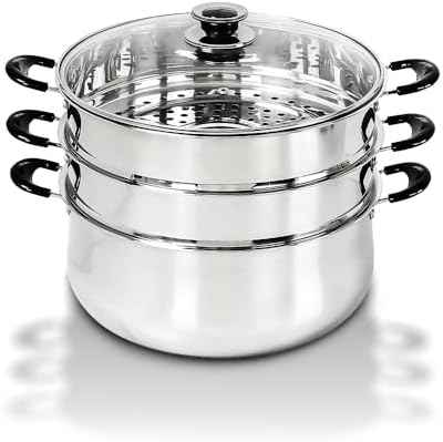Concord 30 CM Stainless Steel 3 Tier Steamer Pot Steaming Cookware - Triply Bottom