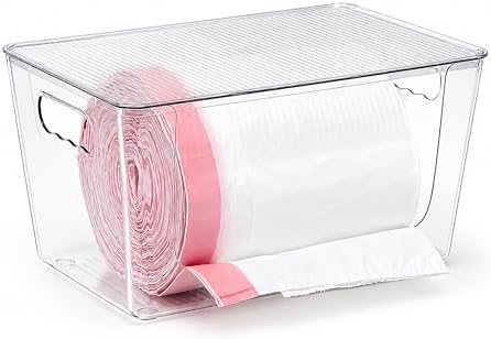 Soddeph Stackable Trash Bag Dispenser with Clear Lid Multi-Use