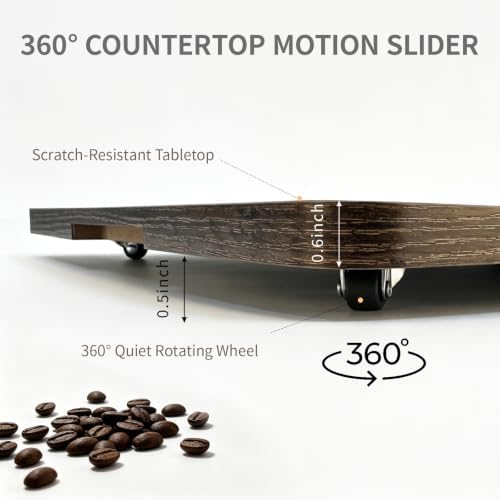 Wood Coffee Maker Appliance Slider Rolling Tray