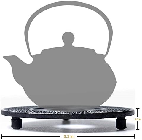 suyika Cast Iron Mat with Rubber Pegs/Feet for Japanese Tea Kettle