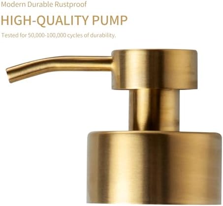 Enra Gold Foaming Soap Dispenser, Thick Glass Bathroom Hand Soap
