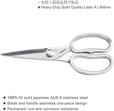 TONMA Kitchen Scissors All Purpose, Made in Japan, Stainless Steel