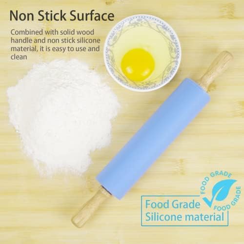 Silicone Rolling Pin for Baking Non-stick Rolling Pin Dough Roller