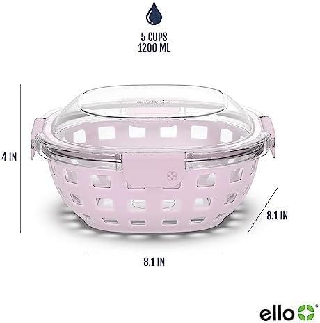 Ello DuraGlass Food Storage Glass Lunch Bowl Container - Meal Prep
