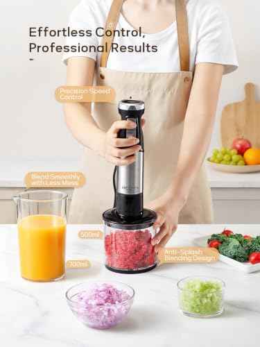 Reemix Immersion Blender Handheld, 5-in-1 Electric Hand Blender Set