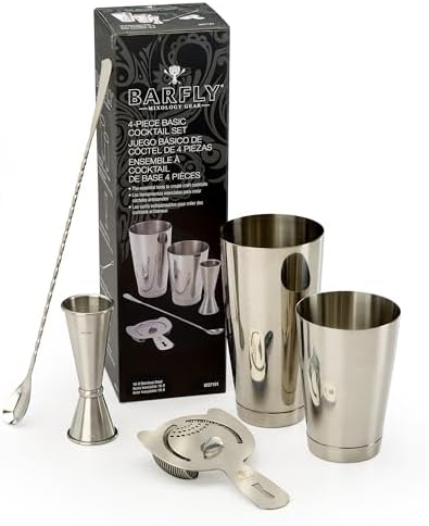 Barfly M37101 Basics Cocktail Set, 5-Piece, Stainless Steel