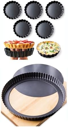 Tart Pan 4 In 8 Pack, 9 In 1 Pack Removable bottom- Carbon Steel