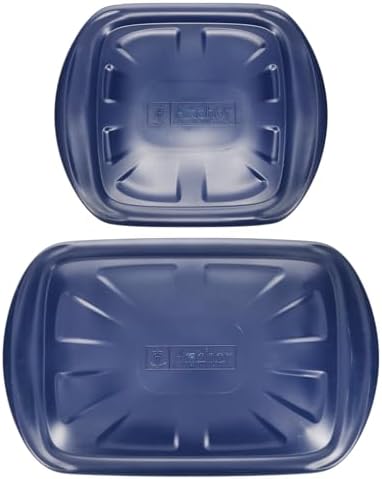Anchor Hocking 4-Piece Baking Dish Set with Blue Lids
