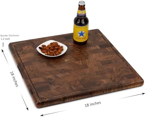 18" x 18" Square Walnut Wood Cutting Board