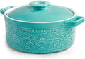 Elsjoy 2 Quart Round Ceramic Casserole Dish with Lid, 7.5 Inch Covered