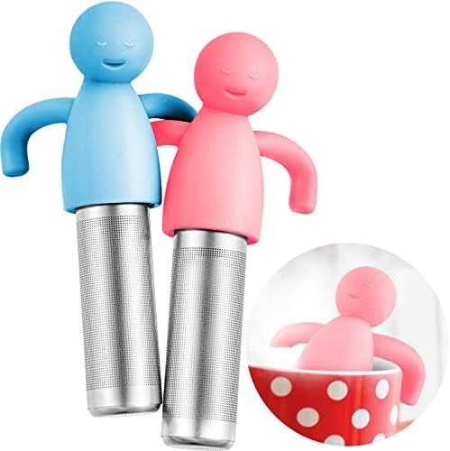 2 Pieces Tea Infuser for Loose Tea, Blue, Pink