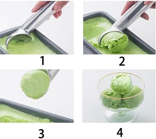 2pcs 2.5oz Ice Cream Scoop One-Piece Nonstick Aluminum Ice Cream