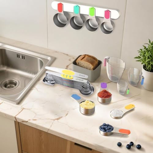Magnetic Stainless Steel Measuring Cups and Spoons Set for Cooking &