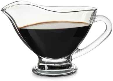 Fox Run Glass Gravy Boat, 9 oz, 270 ml Large Gravy Serving Dish With