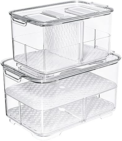 SANNO Vegetable Fruit Storage Containers, Set of 2
