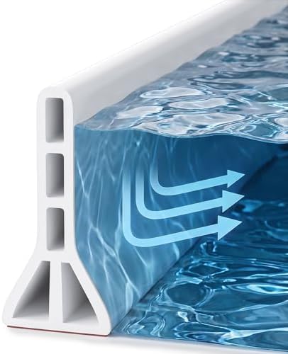 4" High Shower Threshold Water Dam 67 Inch Foldable Shower Splash