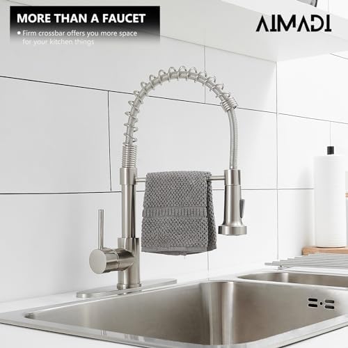 AIMADI Single-Handle Pull-Down Kitchen Faucet, Brushed Nickel