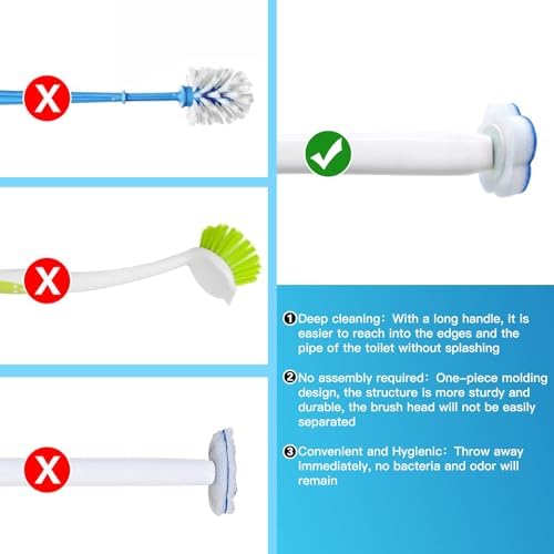 Topo Bear Disposable Toilet Brush Holder Set, 2 Pack, 24 Refills