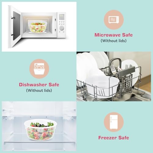 Salad Container for Lunch, Bento Lunch Box 58-oz with 4 Compartments